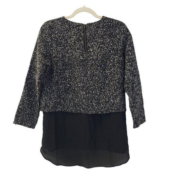 NWT Gumuxi Mixed Media Tweed Top Size Large - Picture 2 of 5